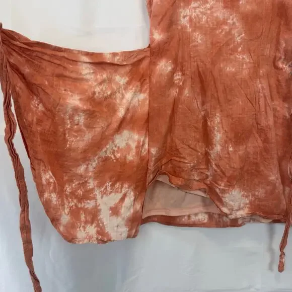 Altar’d State Cotton Linen Tie Dye Faux Wrap Sleeveless A Line Mini Dress Small - Picture 5 of 14